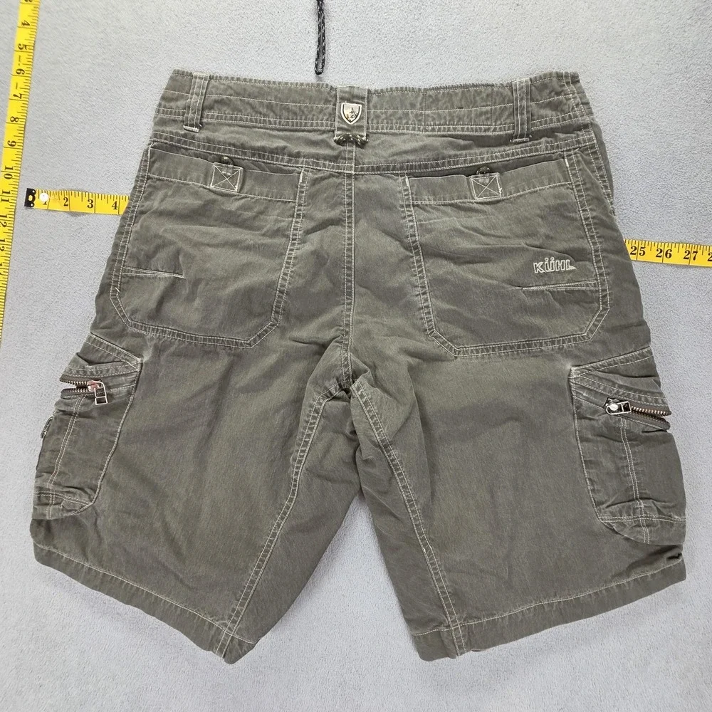 Kuhl Shorts‎ Mens 32 Green Ambush Cargo Crag Outdoor Hiking Zip Pockets